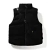 Men's Vests Striped Winter Men Outdoor Windproof Padded With Bag Stand Collar Warm Sleeveless Waistcoat For Thicken Parkas