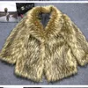 Manteau d'hiver en Faux manteau de fourrure pour femme, marque de luxe, grande taille, épais et chaud, manches longues, revers, manteaux de haute qualité