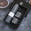 Ensemble de tasses thermos sous vide en acier inoxydable à double couche, ensemble de bouteilles d'eau de 500ML, tasse thermos 3 en 1, flacons de voyage anti-fuite, tasse de café avec poignée, boîte-cadeau, bouteille gagnante