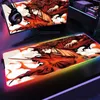 Mouse Pads Wrist Demon Slayer RGB Mouse Pad Grande Anime Gaming Mousepad Teclado Teclado Backlit Mat Led Kimetsu No Yaiba R230823