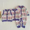 Rompers Spring Herfst Baby Girl Boy Set Fashion Sweater Coat Breaktoat Single Breasted Born Toddler Colthes E23305 230823