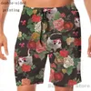Chándales para hombres Verano Impresión divertida Hombres Tank Tops Mujeres Opossum Patrón floral Pantalones cortos de playa Conjuntos Chaleco de fitness