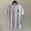 Mens T-Shirts Stonis Kısa Kollu Üst Tees Polos T-Shirt Yuvarlak Boyun İşlemeli Göğüs Emblemi İpek Pamuk Katı gevşek