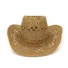 Bérets Mode évidé à la main Cowboy chapeau de paille femmes hommes été en plein air voyage plage chapeaux unisexe solide Western parasol casquette CP0192 230822