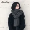 Scarves Maikun Thick Warm Scarf For Women Pure Color Ladies Imitation Cashmere Black Female Winter To Increase Ahawl 230823