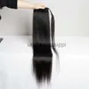 Perucas sintéticas gemlong 12 "28" rabo de cavalo reto fez um envoltório mágico em torno do clipe em ponytail Remy Brasil Human Hair X0823