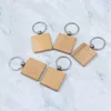 Sleutelchains 30 stks blanco vierkant -vormige houten sleutelhanger diy houtsleuteltags geschenken