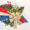 Dekorativa blommor Amerikansk självständighetsdag krans 4 juli ytterdörr flagga simulering blomma hemvägg hängande dekoration