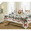 테이블 천 붉은 꽃 리본 크리스마스 장식 홈 식탁보 새로운 패션 직사각형 식탁보 친구 선물 액세서리 R230823