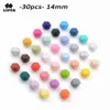 Tänder leksaker lofca 30st silikonpärlor mini hexagon 14mm baby tandhalsband halsband mat klass teether bpa gratis diy smycken 230822