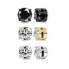 Backs Earrings Men's Magnetic Without Ear Holes Fake Zircon Clip Cross Earring Set