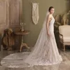 Brautschleiern Frauen 250 cm lange Applikationen Hochzeit für Bräute 2023 Soft Tulle Chapel Schleier mit Kamm One -Layer Velos Para Novia