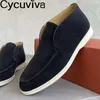 Dress Shoes Suede High Top Loafers Men Shoes Rubber Sole Casual Comfort Flat Shoes Male Autumn Male Driving Holiday Open Walk Shoes 230822