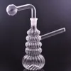 10st spiralglasolja brännare bong vattenpipa handrökning vattenrör bubblare nedstammen perc med 14 mm skål och oljebrännare rör grossistpriset