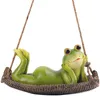 Decorações de jardim Frog pendente de ornamentos adoráveis ​​suprimentos para o pátio, estatuetas de decoração pendurada