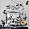 Party Decoration 32st Glitter Black Crow Raven Banner Halloween Hanging Paper Birting Flags Garland Kids Happy Halloween Party Decorations L0823
