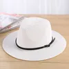 Berets Classic Women Men Summer Toquilla Straw Sun Hat For Elegant Lady Wide Brim Homburg Fedora Sunbonnet Beach Sunhat Panama Cap 230822