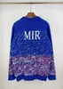 Men's Sweaters Round Neck Colorful Splash Ink Letter Printing Pattern Long Sleeve Pullover Sweater Knitted For Men