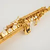 JK Keilwerth SX90II Soprano Saxofon Gold Nickel B Flat Soprano rakt med två nacke, fodral, munstycke, handskar, vass