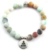 Charm armband mode vackra 8mm natursten handled mala buddha armband armband