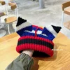 Beanie/Skull Caps Cat Pig Girl's Counterattack~Cute Pig Ears Wide Edge Show Face Small Thickened Warm Woolen Hat J230823