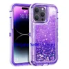 Étuis de téléphone à paillettes liquides Quicksand pour iPhone 15 11 12 13 14 Pro Max 14Plus 13Mini XR XsMax 8Plus SE Couverture rigide de protection robuste à trois couches antichoc