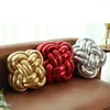 Pillow Christmas Red Bronzing Knot Ball Ing Round Decorative Throw Pillows For Sofa Couch Bed Living Room Bedroom Kids