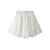 Skirts Treutoyeu White Irregular Fluffy Cake Skirt Summer High Waist A Line Black Mini Fairy For Women Faldas Mujer Moda 2023