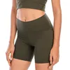 LL Yoga Shorts Suit Align Womens Sports High midja 4-punkts byxor som kör fitness Gym Underkläderträning Korta leggings