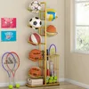 Bollar hem inomhus barn basket fotboll volleyboll badminton racket förvaring rack boll enkel 230822