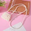 Handbags Cute Women Mini Handbag Little Girls Pearl Crossbody Bags Kawaii Baby Coin Pouch Tote Kids Clutch Bag Gift 230823