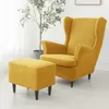 Chair Covers Polar Fleece Wing Chair Cover Stretch Spandex High Back Armchair Covers Elastic Non Slip Sofa Slipcovers with Seat Cushion Cover 230823