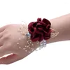 Bracelets de charme 1 PC Wrist Flor Girls Damas de dama de honra Panjeira de mão de mão de festas de festas de baile de formatura Acessórios de suprimentos