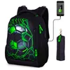 Backpacks Orthopedic Schultasche für Jungen 3D -Fußballschüler USB -Ladung Multifunktionales Beutel Teenager Buchbag Mochilas 230822