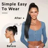 Synthetic Wigs Beauty Grace Straight Wrap Up Ponytail Human Hair Remy Hair Ponytails Clip in Hair For Women Natural Color x0823
