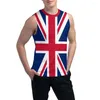Мужские майки-вершины рукавов футболка United Kingdom GB Британский флаг 3D Boys Tshirt Fit Gyms Fitnes
