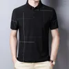 Polos maschile 2023 abbigliamento estivo a manica corta polo magliette sottili business moda versatili casual versatili