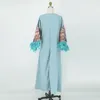Vêtements ethniques Robe en mousseline Abaya Gland Manches courtes 2023 Mode d'été Casual Fourrure Longue Grande Coupe Ample pour Femmes