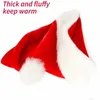 Högkvalitativ jul Xmas Soft Hat Santa Claus Red Short Plush Noel Hat Merry Christma Decor present Juldekorationer 2023 HKD230823