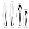 4st Hollow Track Portable Stainless Steel Western Dinner Set Fork Knife Spoon Table Berest Creative Kitchen Vandring Cotestlar HKD230812