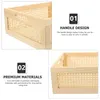 Storage Bottles Bamboo Woven Wood Basket Handmade Bin Baskets Household Home Sundries Supplies Hollow Sundry Container Organizing