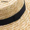 Berets Fashion Summer Women Wide Brim Natural Straw Hat Chapeau Female Sun Hats Boater Black Panama Beach Sombrero Mujer Fedora Cap 230822