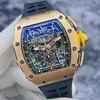 n Factory Richardmiler Mechanical Automatyczne zegarki Szwajcarskie Słynne zegarek RM1103 Timer 18k Rose Gold Automatyczne mechaniczne męskie zegarek 2023 Com Yo38w