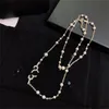 Pulloverkette Anhänger Halsketten für Lieben Frauen CCity Marke Schmuck Designer Luxus C Logo Herbst und Winter Choker Perle Langkette 898