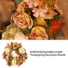 Decorative Flowers Artificial Fall Wreath Autumn Maples Leaf Peony 15.75inch Harvest For Decor