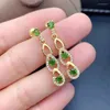 Damızlık Küpeler Sevdiğiniz Gir Doğal ve Gerçek Diopside 925 STERLING Gümüş İnce Takı Küpe için Hediye Tasarlayın