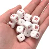 Zähler Spielzeug 10pcs 12mm Baby Silikon Buchstaben Perlen Schnuller Alphabet BeadSchew Zahnen Pflege Dusche Geschenke BPA kostenlos 230822