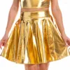 Rokken sexy glanzende mini rok mode a-line nachtclub feest optreden geplooid y2k casual streetwear ropa mujer jupe femme