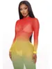 Lässige Kleider 2023 Sommer für Frauen sexy und modische Nachtclub Super Elastic Mesh Printed Kleid Maxi Robe Frau