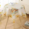 Table Cloth Square 85cm Europe Christmas El Satin Lace Embroidered Cover Towel Kitchen Tablecloth Party Birthday Decor